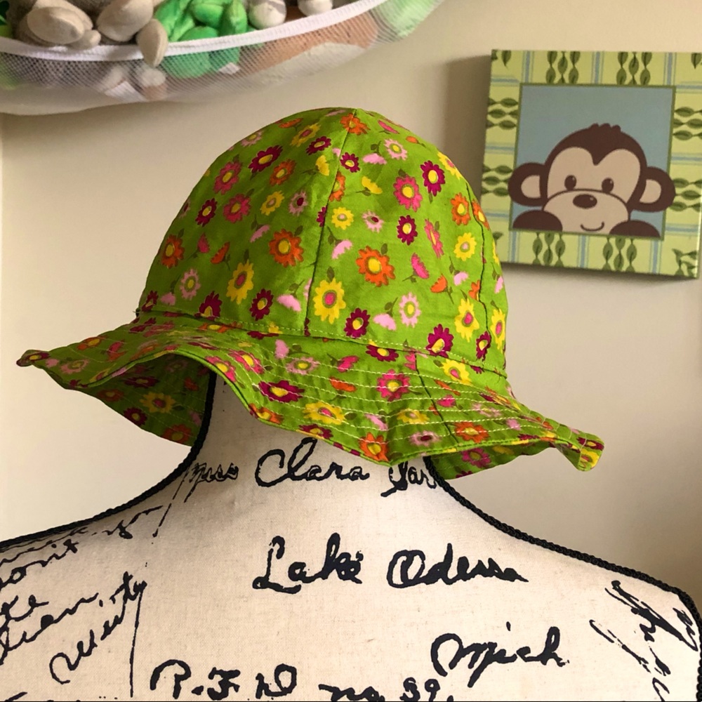 HANDMADE Reversible Sun Hat sz 12-18 mos 🌞🌸